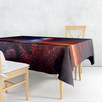 New Zealand Aotearoa Kiwi UFO Tablecloth Sci-Fi Galaxy Sunset Sky Tower And Mountain TS04 - Polynesian Pride