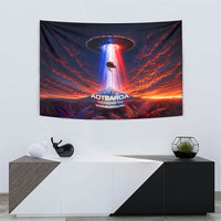 New Zealand Aotearoa Kiwi UFO Tapestry Sci-Fi Galaxy Sunset Sky Tower And Mountain TS04 - Polynesian Pride