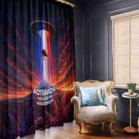 New Zealand Aotearoa Kiwi UFO Window Curtain Sci-Fi Galaxy Sunset Sky Tower And Mountain TS04 - Polynesian Pride