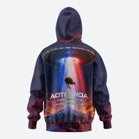 New Zealand Aotearoa Kiwi UFO Zip Hoodie Sci-Fi Galaxy Sunset Sky Tower And Mountain TS04 - Polynesian Pride