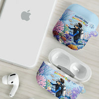 Fiji Taveuni Rainbow Reef AirPods Case Scuba Diver Vibrant Undersea Coral Garden Watercolor TS04 - Polynesian Pride