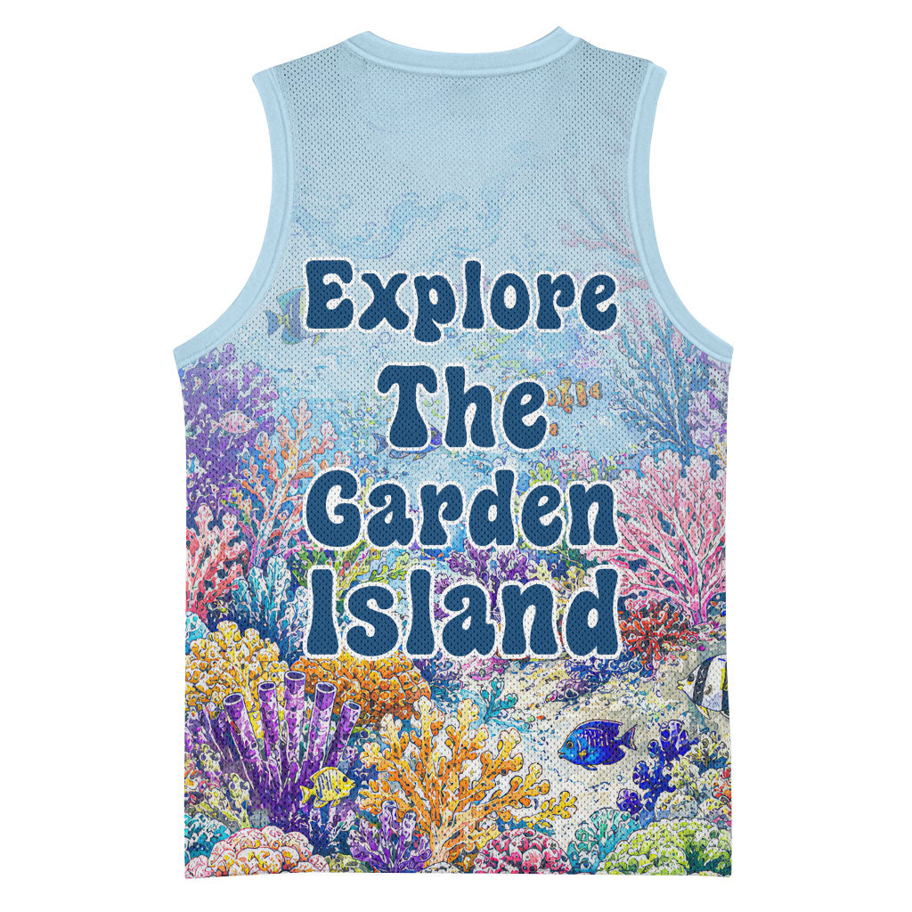 Fiji Taveuni Rainbow Reef Basketball Jersey Scuba Diver Vibrant Undersea Coral Garden Watercolor TS04 - Polynesian Pride