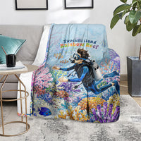 Fiji Taveuni Rainbow Reef Blanket Scuba Diver Vibrant Undersea Coral Garden Watercolor TS04 - Polynesian Pride