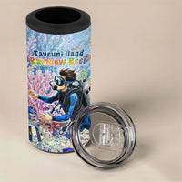 Fiji Taveuni Rainbow Reef 4 in 1 Can Cooler Tumbler Scuba Diver Vibrant Undersea Coral Garden Watercolor TS04 - Polynesian Pride