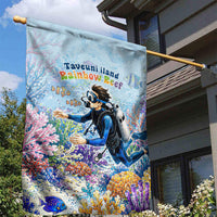 Fiji Taveuni Rainbow Reef Garden Flag Scuba Diver Vibrant Undersea Coral Garden Watercolor TS04 - Polynesian Pride