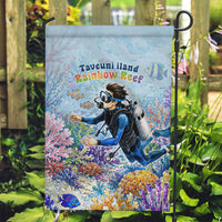 Fiji Taveuni Rainbow Reef Garden Flag Scuba Diver Vibrant Undersea Coral Garden Watercolor TS04 Garden Flag Blue - Polynesian Pride