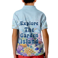 Fiji Taveuni Rainbow Reef Kid Polo Shirt Scuba Diver Vibrant Undersea Coral Garden Watercolor TS04 - Polynesian Pride