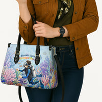Fiji Taveuni Rainbow Reef Leather Bag Scuba Diver Vibrant Undersea Coral Garden Watercolor TS04 - Polynesian Pride