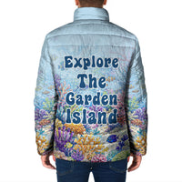 Fiji Taveuni Rainbow Reef Padded Jacket Scuba Diver Vibrant Undersea Coral Garden Watercolor TS04 - Polynesian Pride