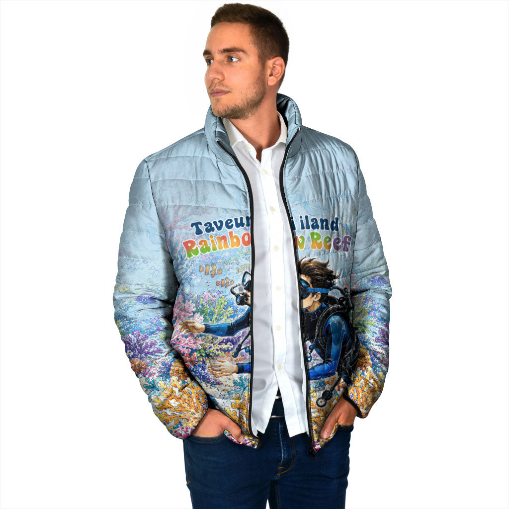 Fiji Taveuni Rainbow Reef Padded Jacket Scuba Diver Vibrant Undersea Coral Garden Watercolor TS04 - Polynesian Pride