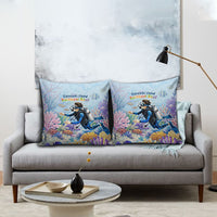 Fiji Taveuni Rainbow Reef Pillow Cover Scuba Diver Vibrant Undersea Coral Garden Watercolor TS04 - Polynesian Pride