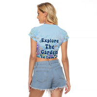 Fiji Taveuni Rainbow Reef Raglan Cropped T Shirt Scuba Diver Vibrant Undersea Coral Garden Watercolor TS04 - Polynesian Pride