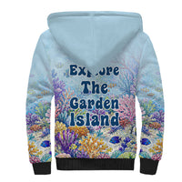 Fiji Taveuni Rainbow Reef Sherpa Hoodie Scuba Diver Vibrant Undersea Coral Garden Watercolor TS04 - Polynesian Pride
