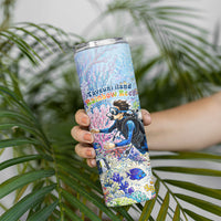 Fiji Taveuni Rainbow Reef Skinny Tumbler Scuba Diver Vibrant Undersea Coral Garden Watercolor TS04 - Polynesian Pride