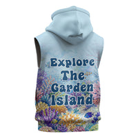 Fiji Taveuni Rainbow Reef Sleeveless Hoodie Scuba Diver Vibrant Undersea Coral Garden Watercolor TS04 - Polynesian Pride