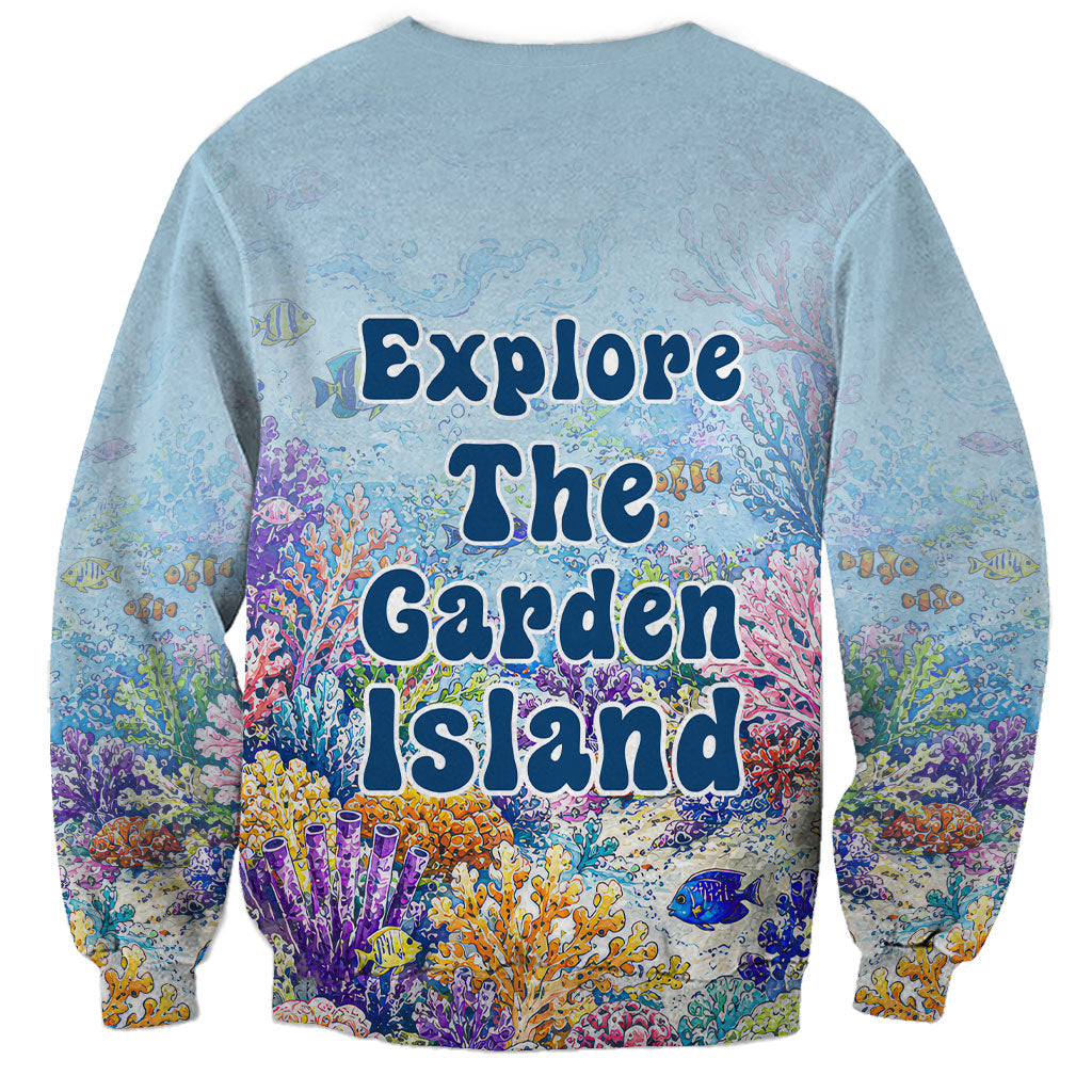 Fiji Taveuni Rainbow Reef Sweatshirt Scuba Diver Vibrant Undersea Coral Garden Watercolor TS04 - Polynesian Pride