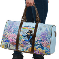 Fiji Taveuni Rainbow Reef Travel Bag Scuba Diver Vibrant Undersea Coral Garden Watercolor TS04 - Polynesian Pride