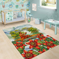 Fiji Taveuni Island Dateline Crossing Area Rug Tropical Cultural Landscape With Tagimoucia Floral Pattern TS04 - Polynesian Pride
