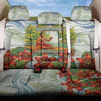 Fiji Taveuni Island Dateline Crossing Back Car Seat Cover Tropical Cultural Landscape With Tagimoucia Floral Pattern TS04 One Size White Green - Polynesian Pride