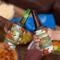 Fiji Taveuni Island Dateline Crossing 4 in 1 Can Cooler Tumbler Tropical Cultural Landscape With Tagimoucia Floral Pattern TS04 - Polynesian Pride