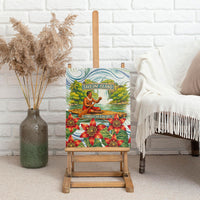 Fiji Taveuni Island Dateline Crossing Canvas Wall Art Tropical Cultural Landscape With Tagimoucia Floral Pattern TS04 - Polynesian Pride
