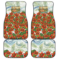 Fiji Taveuni Island Dateline Crossing Car Mats Tropical Cultural Landscape With Tagimoucia Floral Pattern TS04 - Polynesian Pride