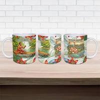 Fiji Taveuni Island Dateline Crossing Ceramic Mug Tropical Cultural Landscape With Tagimoucia Floral Pattern TS04 - Polynesian Pride