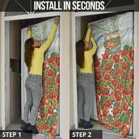 Fiji Taveuni Island Dateline Crossing Door Cover Tropical Cultural Landscape With Tagimoucia Floral Pattern TS04 - Polynesian Pride