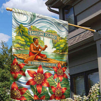 Fiji Taveuni Island Dateline Crossing Garden Flag Tropical Cultural Landscape With Tagimoucia Floral Pattern TS04 - Polynesian Pride