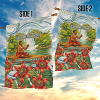 Fiji Taveuni Island Dateline Crossing Garden Flag Tropical Cultural Landscape With Tagimoucia Floral Pattern TS04 - Polynesian Pride