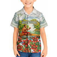 Fiji Taveuni Island Dateline Crossing Hawaiian Shirt Tropical Cultural Landscape With Tagimoucia Floral Pattern TS04 - Polynesian Pride