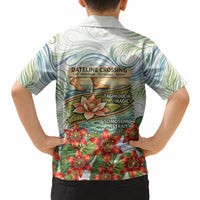 Fiji Taveuni Island Dateline Crossing Hawaiian Shirt Tropical Cultural Landscape With Tagimoucia Floral Pattern TS04 - Polynesian Pride