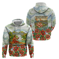 Fiji Taveuni Island Dateline Crossing Hoodie Tropical Cultural Landscape With Tagimoucia Floral Pattern TS04 - Polynesian Pride