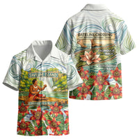 Fiji Taveuni Island Dateline Crossing Kid Hawaiian Shirt Tropical Cultural Landscape With Tagimoucia Floral Pattern TS04 - Polynesian Pride
