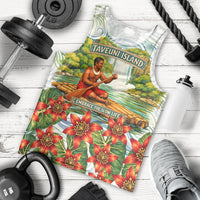 Fiji Taveuni Island Dateline Crossing Men Tank Top Tropical Cultural Landscape With Tagimoucia Floral Pattern TS04 - Polynesian Pride