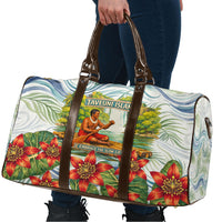 Fiji Taveuni Island Dateline Crossing Travel Bag Tropical Cultural Landscape With Tagimoucia Floral Pattern TS04 - Polynesian Pride