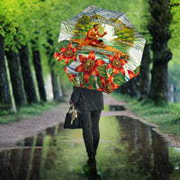 Fiji Taveuni Island Dateline Crossing Umbrella Tropical Cultural Landscape With Tagimoucia Floral Pattern TS04 - Polynesian Pride