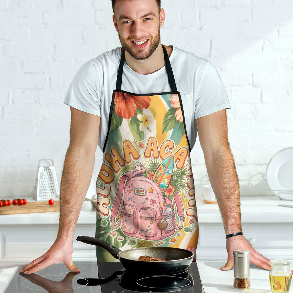 Hawaii Aloha Academy Back To School Apron Sea Turtle Tropical Hibiscus Flowers Retro Psychedelic TS04 - Polynesian Pride