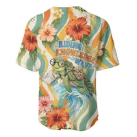 Hawaii Aloha Academy Back To School Baseball Jersey Sea Turtle Tropical Hibiscus Flowers Retro Psychedelic TS04 - Polynesian Pride