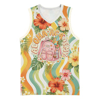 Hawaii Aloha Academy Back To School Basketball Jersey Sea Turtle Tropical Hibiscus Flowers Retro Psychedelic TS04 Unisex Orange Green - Polynesian Pride