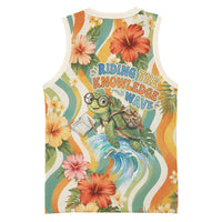 Hawaii Aloha Academy Back To School Basketball Jersey Sea Turtle Tropical Hibiscus Flowers Retro Psychedelic TS04 - Polynesian Pride