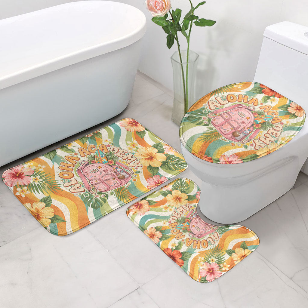 Hawaii Aloha Academy Back To School Bathroom Set Sea Turtle Tropical Hibiscus Flowers Retro Psychedelic TS04 - Polynesian Pride