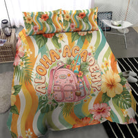 Hawaii Aloha Academy Back To School Bedding Set Sea Turtle Tropical Hibiscus Flowers Retro Psychedelic TS04 - Polynesian Pride
