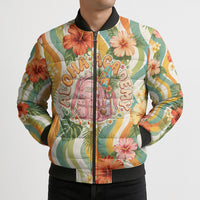 Hawaii Aloha Academy Back To School Bomber Puffer Jacket Sea Turtle Tropical Hibiscus Flowers Retro Psychedelic TS04 - Polynesian Pride
