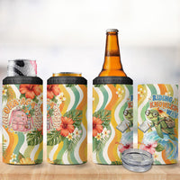 Hawaii Aloha Academy Back To School 4 in 1 Can Cooler Tumbler Sea Turtle Tropical Hibiscus Flowers Retro Psychedelic TS04 - Polynesian Pride