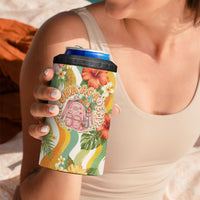 Hawaii Aloha Academy Back To School 4 in 1 Can Cooler Tumbler Sea Turtle Tropical Hibiscus Flowers Retro Psychedelic TS04 - Polynesian Pride