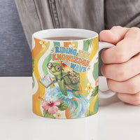 Hawaii Aloha Academy Back To School Ceramic Mug Sea Turtle Tropical Hibiscus Flowers Retro Psychedelic TS04 - Polynesian Pride