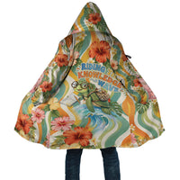 Hawaii Aloha Academy Back To School Cloak Sea Turtle Tropical Hibiscus Flowers Retro Psychedelic TS04 Unisex Orange Green - Polynesian Pride
