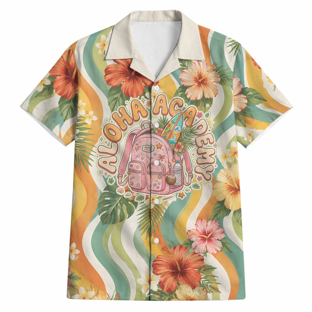 Hawaii Aloha Academy Back To School Hawaiian Shirt Sea Turtle Tropical Hibiscus Flowers Retro Psychedelic TS04 Orange Green - Polynesian Pride
