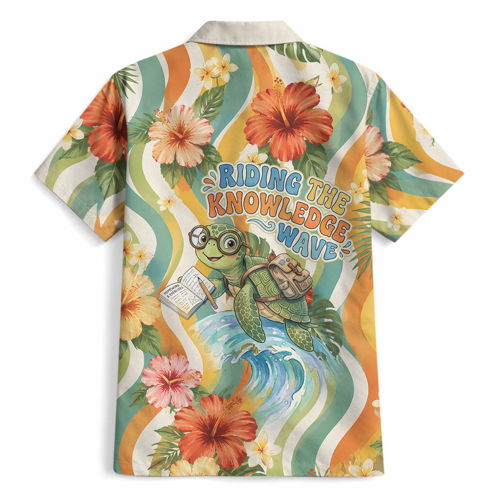 Hawaii Aloha Academy Back To School Hawaiian Shirt Sea Turtle Tropical Hibiscus Flowers Retro Psychedelic TS04 - Polynesian Pride